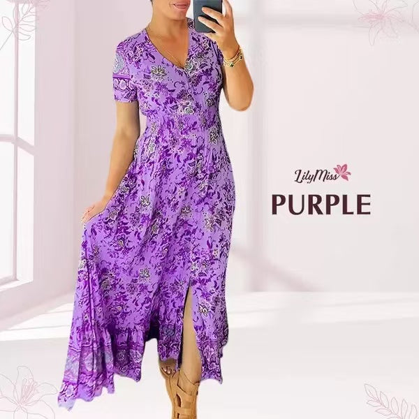(💃Hot Sale - 43% OFF🔥)Floral print v-neck dress