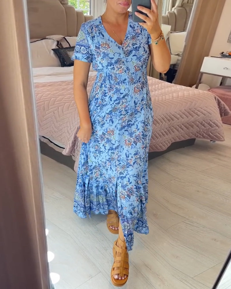 (💃Hot Sale - 43% OFF🔥)Floral print v-neck dress