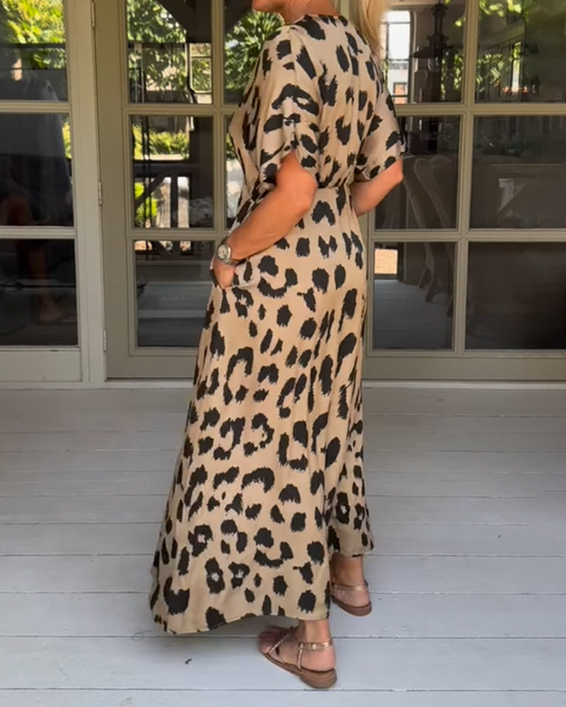 Lavina | Boho Panter Print Dress
