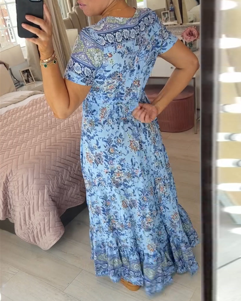 (💃Hot Sale - 43% OFF🔥)Floral print v-neck dress