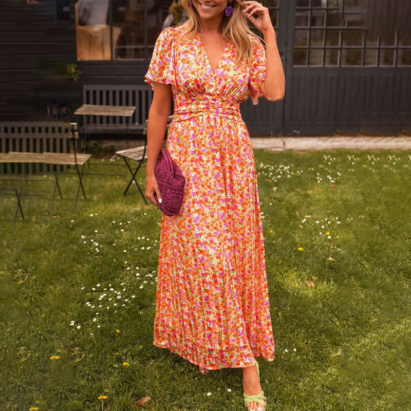 Eleona | Graceful Charm V-Neck Dress