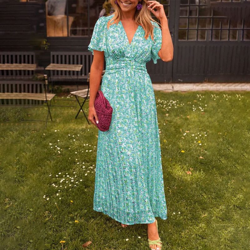 Eleona | Graceful Charm V-Neck Dress