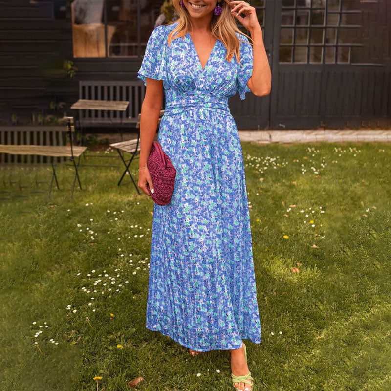 Eleona | Graceful Charm V-Neck Dress