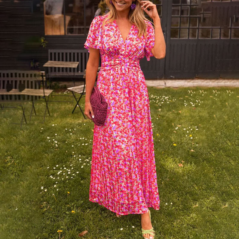 Eleona | Graceful Charm V-Neck Dress